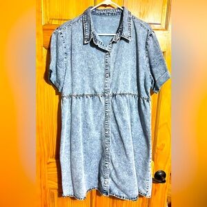 Denim Button-Up Dress
